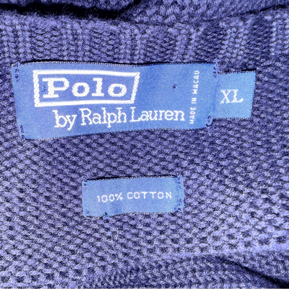 ⭐ POLO RALPH LAUREN 100% Cotton Knit Sweater Vest – Navy Blue, Red Pony –Size XL - Picture 13 of 16